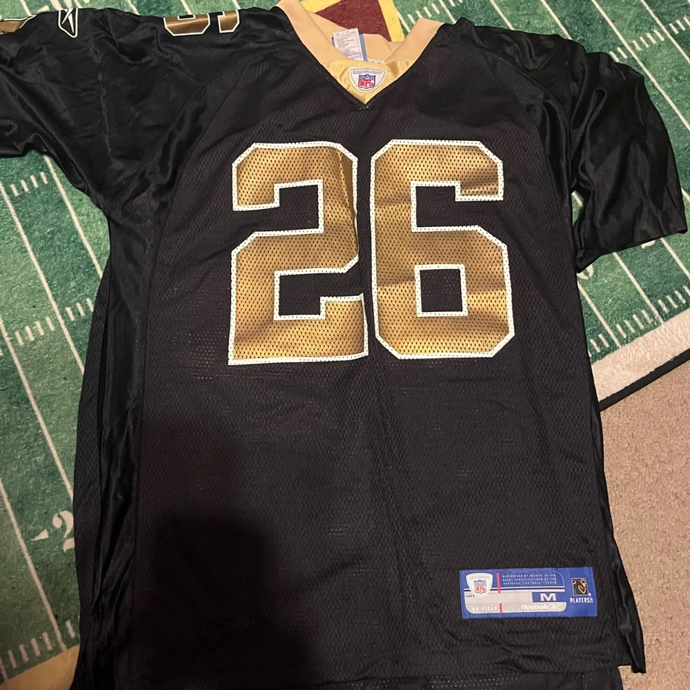 Reebok New Orleans Saints Black and Gold Jersey Deuce McAllister